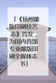 《扬州雕版印刷技艺志》首发，为国内首部专业雕版印刷全媒体志书
