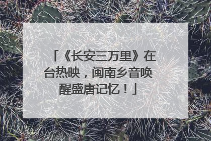 《长安三万里》在台热映，闽南乡音唤醒盛唐记忆！