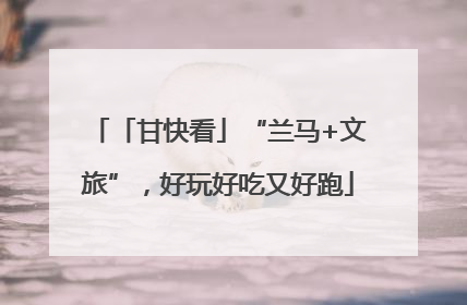 「甘快看」“兰马+文旅”，好玩好吃又好跑
