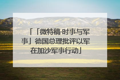 「微特稿·时事与军事」德国总理批评以军在加沙军事行动