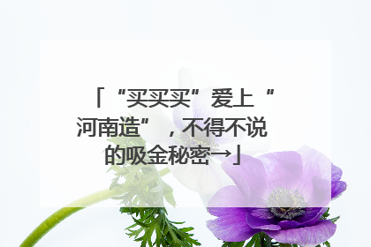 “买买买”爱上“河南造”，不得不说的吸金秘密→