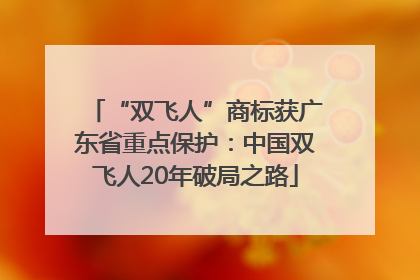 “双飞人”商标获广东省重点保护：中国双飞人20年破局之路