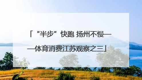 “半步”快跑 扬州不慢——体育消费江苏观察之三