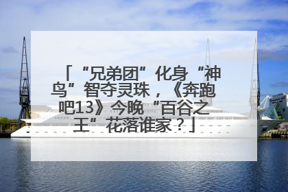 “兄弟团”化身“神鸟”智夺灵珠，《奔跑吧13》今晚“百谷之王”花落谁家？