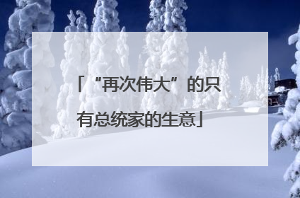“再次伟大”的只有总统家的生意
