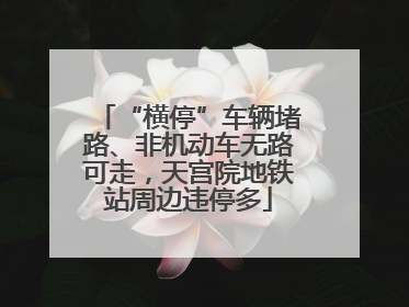 “横停”车辆堵路、非机动车无路可走，天宫院地铁站周边违停多