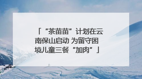 “茶苗苗”计划在云南保山启动 为留守困境儿童三餐“加肉”