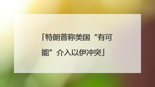 特朗普称美国“有可能”介入以伊冲突
