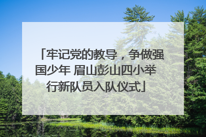 牢记党的教导，争做强国少年 眉山彭山四小举行新队员入队仪式
