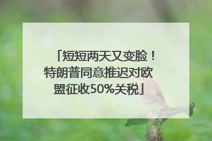 短短两天又变脸！特朗普同意推迟对欧盟征收50%关税