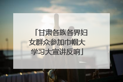 甘肃各族各界妇女群众参加巾帼大学习大宣讲反响