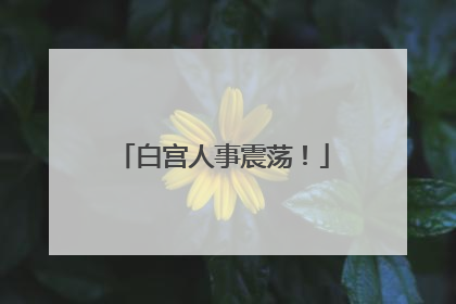 白宫人事震荡！