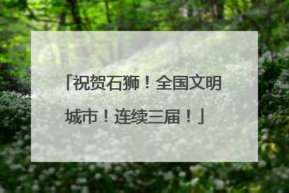 祝贺石狮！全国文明城市！连续三届！