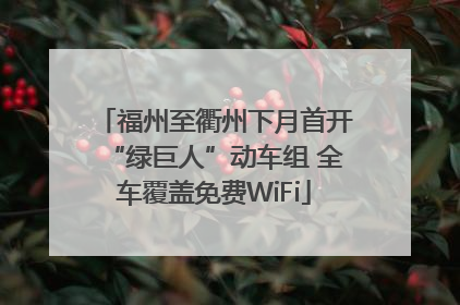 福州至衢州下月首开“绿巨人”动车组 全车覆盖免费WiFi