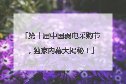 第十届中国弱电采购节，独家内幕大揭秘！