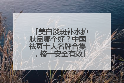 美白淡斑补水护肤品哪个好？中国祛斑十大名牌合集，榜一安全有效