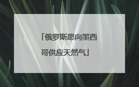 俄罗斯愿向墨西哥供应天然气