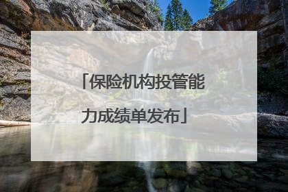 保险机构投管能力成绩单发布