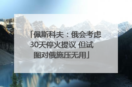 佩斯科夫：俄会考虑30天停火提议 但试图对俄施压无用