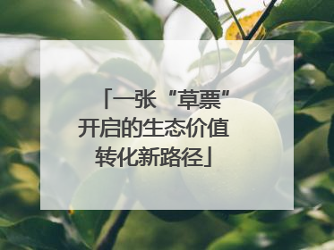 一张“草票”开启的生态价值转化新路径