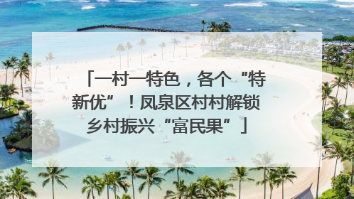 一村一特色，各个“特新优”！凤泉区村村解锁乡村振兴“富民果”