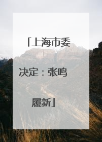 上海市委决定：张鸣履新