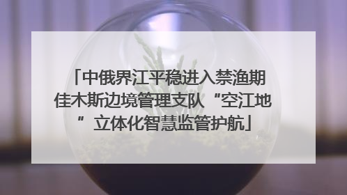 中俄界江平稳进入禁渔期 佳木斯边境管理支队“空江地”立体化智慧监管护航
