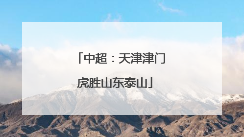 中超：天津津门虎胜山东泰山