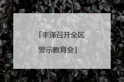 丰泽召开全区警示教育会