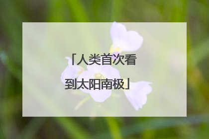 人类首次看到太阳南极