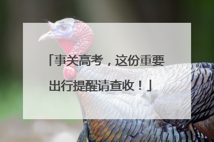 事关高考，这份重要出行提醒请查收！