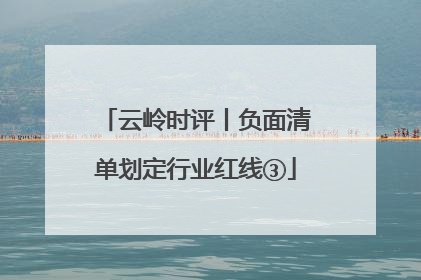 云岭时评丨负面清单划定行业红线③