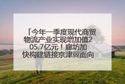 今年一季度现代商贸物流产业实现增加值205.7亿元！廊坊加快构建链接京津冀面向全世界的物流通道