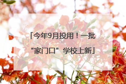 今年9月投用！一批“家门口”学校上新