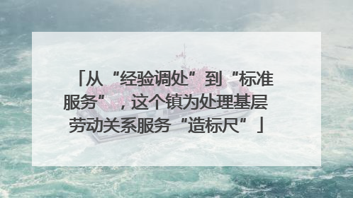 从“经验调处”到“标准服务”，这个镇为处理基层劳动关系服务“造标尺”