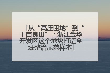从“高压困地”到“千亩良田”：浙江金华开发区这个地块打造全域整治示范样本