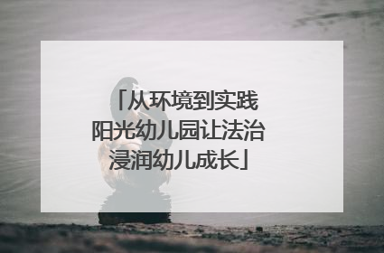 从环境到实践 阳光幼儿园让法治浸润幼儿成长