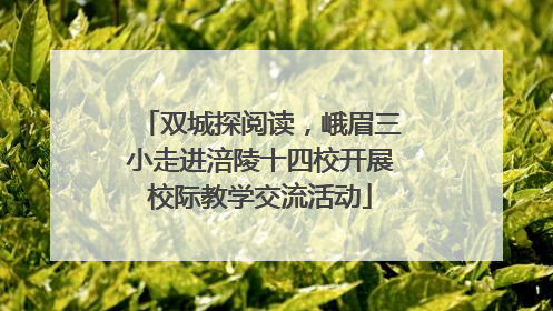 双城探阅读，峨眉三小走进涪陵十四校开展校际教学交流活动