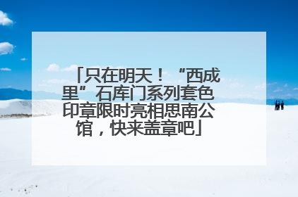 只在明天！“西成里”石库门系列套色印章限时亮相思南公馆，快来盖章吧