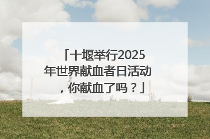 十堰举行2025年世界献血者日活动，你献血了吗？