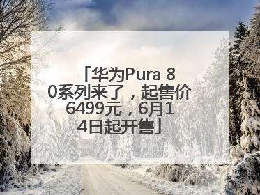 华为Pura 80系列来了，起售价6499元，6月14日起开售