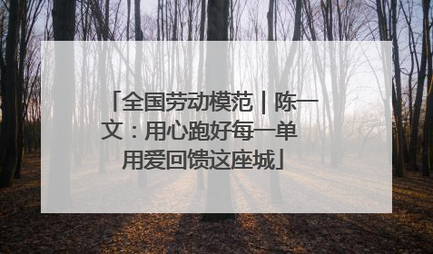 全国劳动模范｜陈一文：用心跑好每一单 用爱回馈这座城