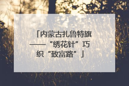 内蒙古扎鲁特旗——“绣花针”巧织“致富路”
