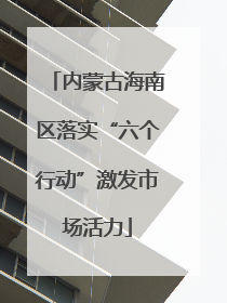 内蒙古海南区落实“六个行动”激发市场活力