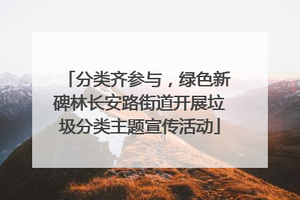 分类齐参与，绿色新碑林长安路街道开展垃圾分类主题宣传活动