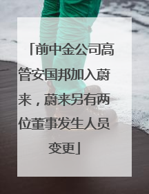 前中金公司高管安国邦加入蔚来，蔚来另有两位董事发生人员变更