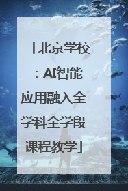 北京学校：AI智能应用融入全学科全学段课程教学