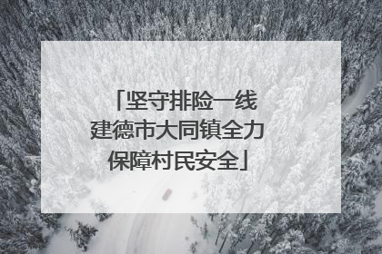坚守排险一线 建德市大同镇全力保障村民安全