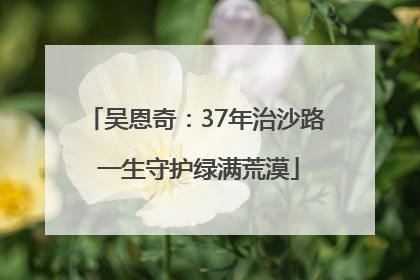 吴恩奇：37年治沙路 一生守护绿满荒漠
