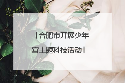 合肥市开展少年宫主题科技活动